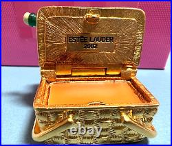 ESTEE LAUDER ROMANTIC PICNIC BASKET COMPACT w BEAUTIFUL SOLID PERFUME BOXES