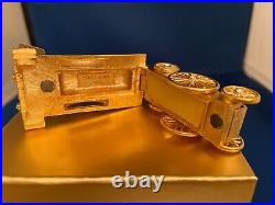 ESTEE LAUDER SOLID ANTIQUE TRAIN COMPACT with SENSUOUS PERFUME