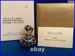 ESTEE LAUDER SOLID COMPACT BEJEWELED BOTTLE with WHITE LINEN PERFUME