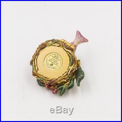 ESTEE LAUDER SOLID PERFUME COMPACT JAY STRONGWATER JEWELED ROBIN with NEST & EGG