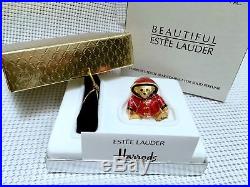 Estee Lauder 1/400 Harrods Bear William Solid Perfume Compact 2003 Ultra Rare