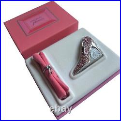 Estee Lauder 1996 PINK GLASS SLIPPER Pleasures PERFUME COMPACT NIB