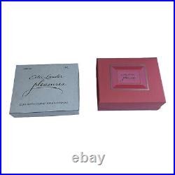 Estee Lauder 1996 PINK GLASS SLIPPER Pleasures PERFUME COMPACT NIB