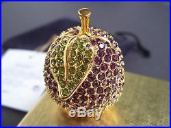 Estee Lauder 1998 Beautiful Plum Solid Perfume Compact Jeweled Trinket Box