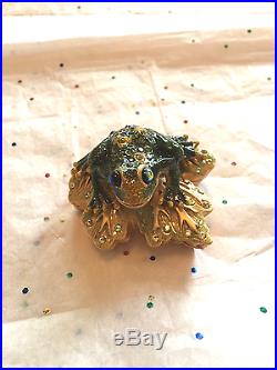 Estee Lauder 2002 Solid Perfume Compact Empty Prince Charming Sparkly Frog