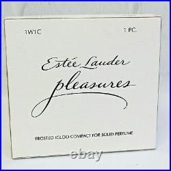 Estee Lauder 2002 Solid Perfume Compact Frosted Igloo Eskimos MIBB Pleasures
