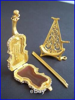 Estee Lauder 2002 Youth Dew Violin Solid Perfume Compact Jeweled Trinket Box