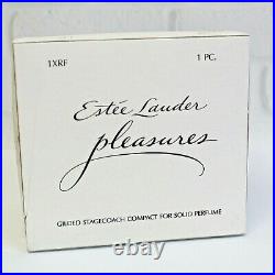 Estee Lauder 2003 Solid Perfume Compact Gilded Stage Coach Horses MIBB Pleasures
