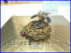 Estee Lauder 2003 Solid perfume compact MIBB JEWELED NEST EGG BIRD STRONGWATER