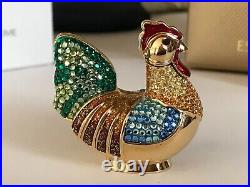 Estee Lauder 2004 Solid perfume compact MIBB BEJEWELED ROOSTER by JUDITH LEIBER