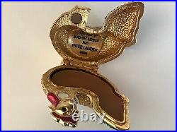 Estee Lauder 2004 Solid perfume compact MIBB BEJEWELED ROOSTER by JUDITH LEIBER