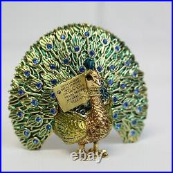 Estee Lauder 2006 Solid Perfume Compact Enamel Glorious Peacock MIB Beautiful