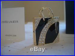 Estee Lauder 2008 Solid Perfume Compact Saks Fifth Avenue Shopper Mib Sparkly
