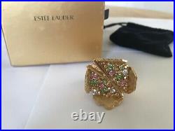 Estee Lauder 2009 Full Solid Perfume Compact Glimmering Take Out Pleasures Mib