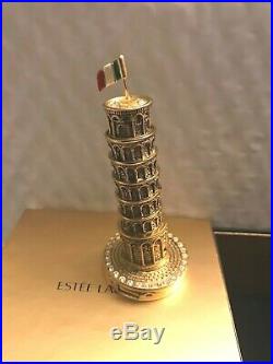 Estee Lauder 2009 White LInen Pisa Tower Solic Perfume Compact Boxed