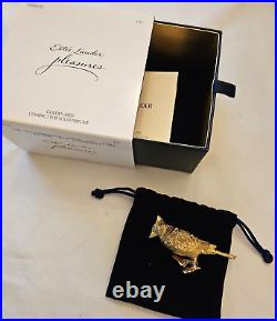 Estee Lauder 2010 Golden Bird Pleasures Solid Perfume Compact NOS Original Box