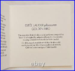 Estee Lauder 2010 Golden Bird Pleasures Solid Perfume Compact NOS Original Box