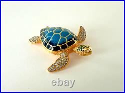 Estee Lauder 2010 Solid Perfume Compact Jeweled Sea Turtle Mint White Linen