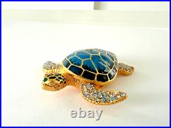 Estee Lauder 2010 Solid Perfume Compact Jeweled Sea Turtle Mint White Linen