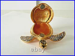 Estee Lauder 2010 Solid Perfume Compact Jeweled Sea Turtle Mint White Linen