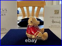 Estee Lauder 2014 Solid Perfume Compact Harrods Christmas Bear Mint In Box