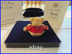 Estee Lauder 2014 Solid Perfume Compact Harrods Christmas Bear Mint In Box