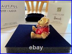 Estee Lauder 2014 Solid Perfume Compact Harrods Christmas Bear Mint In Box