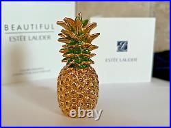 Estee Lauder 2015 Beautiful Solid Perfume Compact Golden Pineapple Mib Sparkly