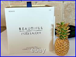 Estee Lauder 2015 Beautiful Solid Perfume Compact Golden Pineapple Mib Sparkly