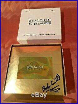 Estee Lauder BEAUTIFUL WATERING CAN Solid Perfume Compact with Pouch & Box Signed