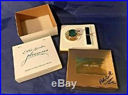 Estee Lauder BIRDBATH Pleasures Solid Perfume Compact with Pouch and Signed Box