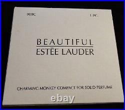 Estee Lauder Beautiful Solid Perfume Charming Monkey Compact NEW