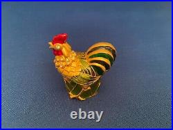 Estee Lauder Bejeweled Rooster Solid Perfume Compact By Judith Leiber