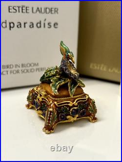 Estee Lauder'Bird in Bloom' Solid Perfume Compact Jay Strongwater Signed