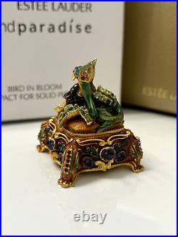 Estee Lauder'Bird in Bloom' Solid Perfume Compact Jay Strongwater Signed