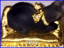 Estee Lauder Black Cat's Meow Solid Perfume Compact Beautiful Fragrance 1-1/4