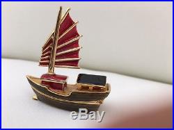 Estee Lauder Chinese Junk Boat Intuition Solid Perfume Compact Vtg