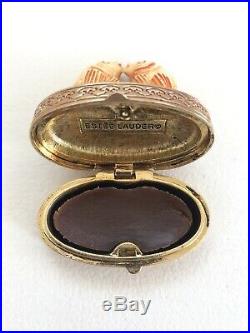Estee Lauder Cinnabar AFFECTIONATE Kissing FISH Solid PERFUME COMPACT Ivory 1981