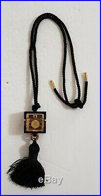 Estee Lauder Cinnabar Solid Perfume Lucite Compact Necklace With tassel Rare