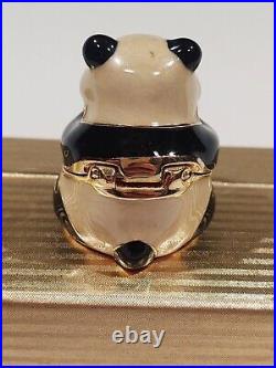 Estee Lauder Compact Solid Perfume Enamel Panda Bear 1998 RARE With Original Box