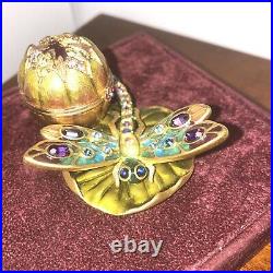 Estee Lauder Dragonfly Jay Strongwater Compact With Solid Perfume Trinket Box