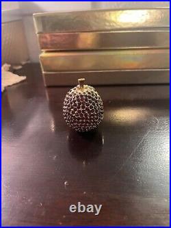 Estee Lauder EMPTY Compact Solid Perfume Collectible Rhinestone Crystal Plum