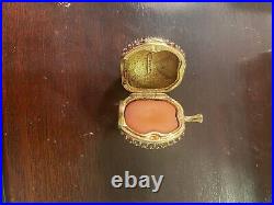 Estee Lauder EMPTY Compact Solid Perfume Collectible Rhinestone Crystal Plum