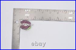 Estee Lauder EMPTY Compact Solid Perfume Collectible Rhinestone Crystal Plum