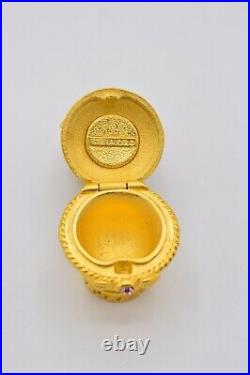 Estee Lauder EMPTY Compact Solid Perfume Rhinestone Crystal Brushed Gold Bouquet