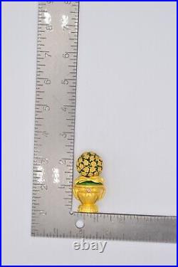 Estee Lauder EMPTY Trinket Compact Solid Perfume Rhinestone Crystal Brushed Gold