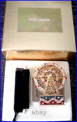 Estee Lauder Ferris Wheel Pleasures Solid Perfume Compact 2000 FULL IN BOX
