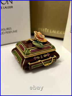 Estee Lauder'Fragrant Treasures' Solid Perfume Compact Jay Strongwater Signed