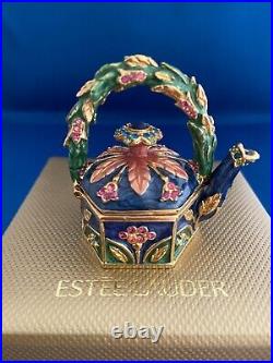 Estee Lauder Garden Teapot Solid Perfume Compact Signed By J. Strongwater