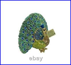 Estee Lauder Glorious Peacock 2005 Beautiful Solid Perfume Compact with Crystals